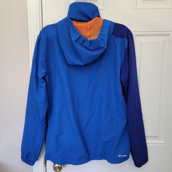 ADIDAS Predator Climacool Jacket Windbreaker Hooded Blue Orange Mens Small - Picture 5 of 15